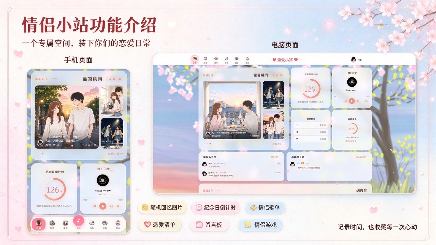 情侣小站 · 专属浪漫恋爱记录网站程序